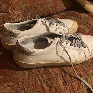 Men’s Yves Saint Laurent white glitter heal sz 10